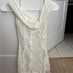 Urban Outfitters White Mini Dress with Floral Details